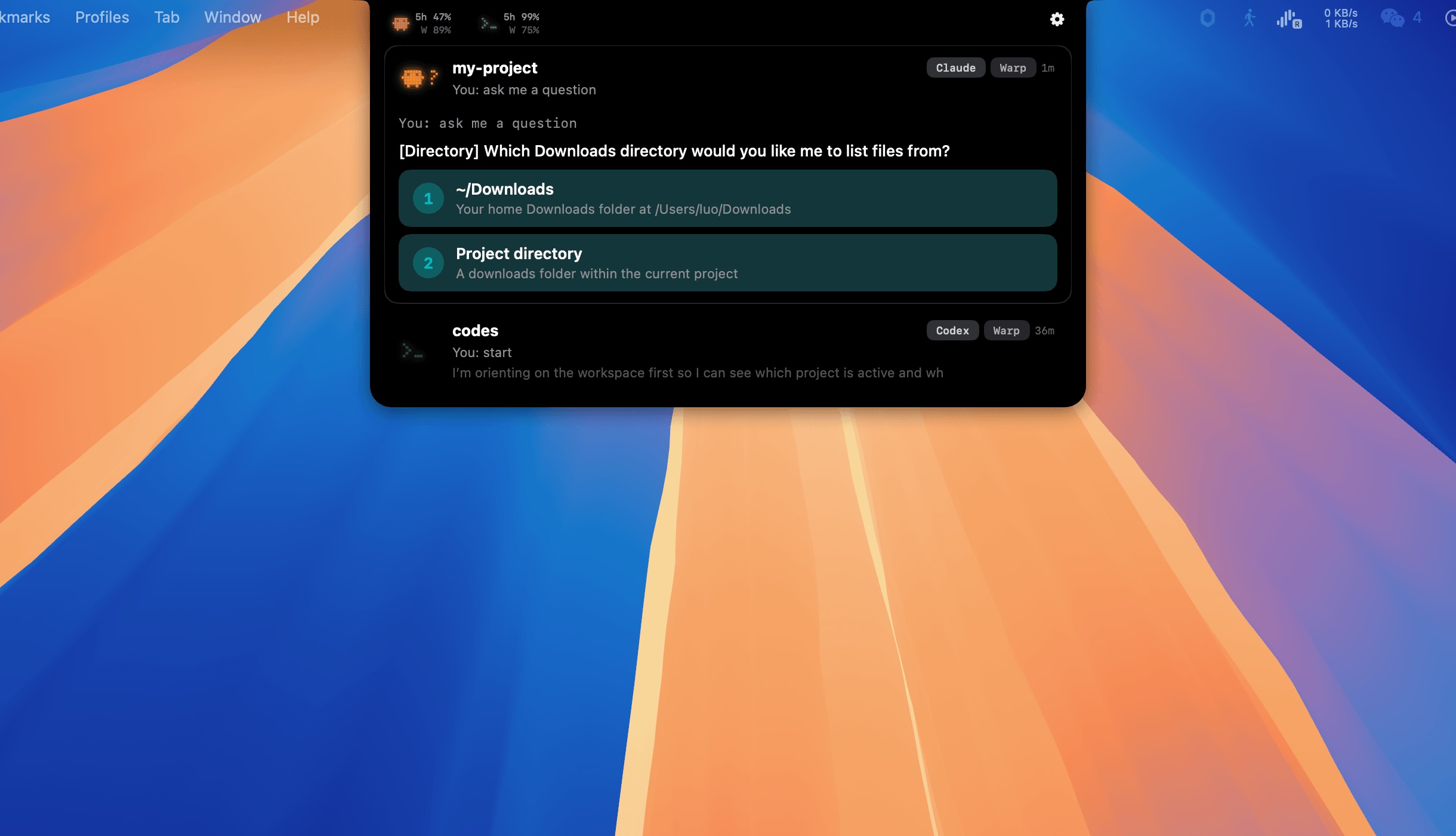 Coder Island ask question card with options